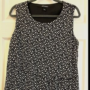Roz & Ali, Large, Black/White pattern, Sleeveless Tunic